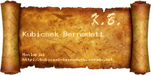 Kubicsek Bernadett névjegykártya